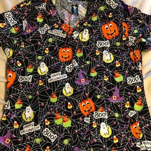 Halloween scrub top
